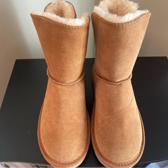 Style & Co. Womens Tan Suede Pull On Winter Boots Shoes - Picture 3 of 8